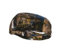 Sports Sweatband Unique Evergreen Cliffs pattern Lightweight Not Tense for Running Outdoor Exercise