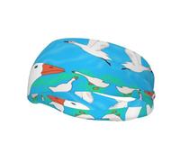 Sports Sweatband Unique happy white goose pattern Lightweight Not Tense for Running Outdoor Exercise