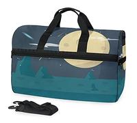 Sports Swim Gym Bag with Shoes Moon Meteor Planet Wallpaper Compartment Weekender Duffel Travel Bags Handbag for Women Girls Men