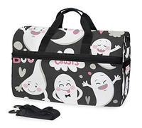 Sports Swim Gym Bag with Shoes White Cute Sugar Ghost Compartment Weekender Duffel Travel Bags Handbag for Women Girls Men