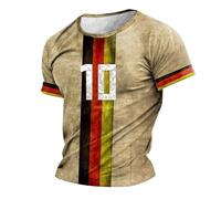 Sports T-Shirt Men's Cotton Oversized T-Shirt Men's Short Sleeve Basic T-Shirt with Player Number Lightweight Summer Sports Shirts Crew Neck T-Shirts Germany Player T-Shirts Casual Tee Shirts for Men