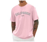 Sports T-Shirt Men's Cotton Oversized T-Shirt Men's Short Sleeve T-Shirt with City Name Letter Print Light Airy Summer Tops Casual Loose T-Shirts Fashion Streetwear T-Shirts Tee Shirts