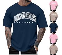 Sports T-Shirt Men's Crew Neck Oversized T-Shirt Men's Short Sleeve Vintage T-Shirt with Letter Print Light Airy Summer Tops Casual Loose T-Shirts Streetwear T-Shirts Oversize Tee Shirts for Men