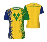 Sports T-Shirt Saint Vincent and The Grenadines Flag Grain 3D Printed for Supporters Gear Fans Running