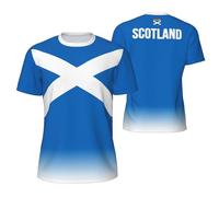 Sports T-Shirt Scotland Flag 3D Printed for Supporters Gear Running Multicolor
