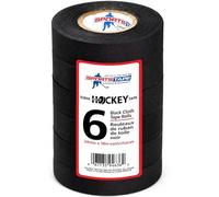 sports tape Black Hockey Tape - Stick Tape - 6 Rolls - 1 Inch Wide,20 Yards Long (Cloth) - Made in North America Specifically for Hockey (STP946-36)