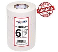 sports tape White Hockey Tape, 6 Rolls, 1 Inch Wide, 20 Yards Long (Cloth)