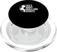Sports Team Life's About Goals and Assists Soccer Player PopSockets PopGrip for MagSafe