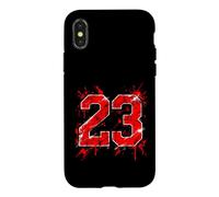 Sports Team Red Black Graffiti Number 23 Case for iPhone X/XS