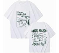 Sports Tee Noah Kahan Album Print T-Shirt Unisex Cotton T-Shirt Men's Hip-hop Fashion Oversized Pullover Short Sleeve XS-3XL-White||s