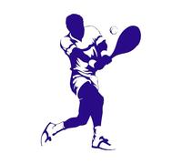 Sports Tennis Players Fans Girl Boy Wall Decals PVC 34x46.3cm Do not Damage The Wall Surface DarkBlue