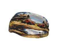 Sports Texas Farm Tractor Print Sweatband Headbands for Men & Women â€“ Breathable, Stretchy Gym Exercise Running Headband