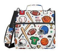 Sports Theme Pattern 3 Ringing 1.5 inch Organizer Binder with Handle Easy to Carry School Binders Organizer Suitable for Middle School