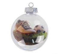 Sports Themed Plastic Ball Ornament for Holiday Christmas Tree Decoration Featuring Baseball Golf Football Patterns for Festive Display (Soccer)