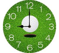 Sports Themed Wall Clock, Golf Ball Wall Clock, Golf Club Wall Clock,Farmhouse Wall Clock for Man Cave Garage, Man Gift Clock, Silent Non Ticking Clock Battery Operated 25CM