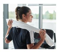 Sports towel with pocket Towel City Luxury Blanc 30x100 cm
