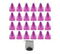 Sports Training Cones, 24Pcs with Storage Bag for Football Sports Training Agility Practice Field Marker Indoor Outdoor Games(Purple)