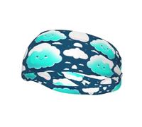 Sports Two Shy Clouds Print Sweatband Headbands for Men & Women – Breathable, Stretchy Gym Exercise Running Headband