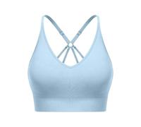 Sports Underwear for Women, Bra Without Underwire, Comfortable Transparent Shoulder Strap, Wireless, Backless, Without Padding, with Adjustable Shoulder Straps