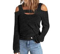 Sports Vest Tops for Women UK Blouse UK Teacher Gifts for Women Dating Women Solid Blouse Casual Long Sleeve Off Shoulder Shirts Blouse Tops Sale Clearance Items Under 5 Pounds
