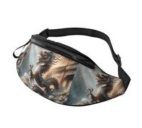 Sports Waist Pouch Powerful-Mystical-Dragon, Sports Bum Bag Unisex Bum Bag Adjustable Walking Bag for Sport Climbing Teens