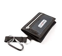 Sports Wallets for Boys, Trifold Men Canvas Wallet with Coin Pocket and Credit Card Holder, Waterproof Teenagers Folder Wallet with Chain, Hook or Classic (with Snap Clip Hook, Grey)