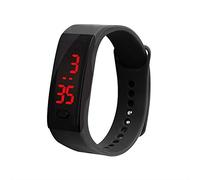 Sports Watch Learning Watch Children's Watch Digital Display Watch Bracelet Gel Sports LED Silica Students Sport Watch Wrist Watch Rubber Band (Black, One Size)