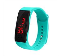 Sports Watch Learning Watch Children's Watch Digital Display Watch Bracelet Gel Sports LED Silica Students Sport Watch Wrist Watch Rubber Band (Sky Blue, One Size)