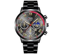 Sports Watches Mens Watches Casual Stainless Steel Analog Quartz Watch Men Wristwatch Clock Business Date Casual Watch (B, One Size)