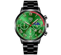 Sports Watches Mens Watches Casual Stainless Steel Analog Quartz Watch Men Wristwatch Clock Business Date Casual Watch (C, One Size)