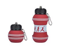 Sports Water Bottle Collapsible Ball Shaped Drinking Cup - Creative Silicone Folding Cup Soccer Basketball Tennis Golf Leak Proof Anti-drop Sports Bottle Gift for Friends Students (Cricket)