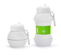 Sports Water Bottle Collapsible Ball Shaped Drinking Cup - Creative Silicone Folding Cup Soccer Basketball Tennis Golf Leak Proof Anti-drop Sports Bottle Gift for Friends Students (Golf)