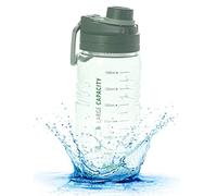 Sports Water Bottle High temperature and drop resistance - 1.5L, Tritan Plastic Eco-Friendly Drink Bottles with Filter & Time Marker, One Click Flip Lid, for School, Gym, Hiking, Bicycle