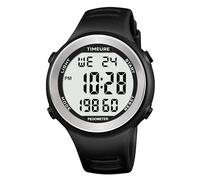 Sports Waterproof Pedometer Watch for Walking No Charging, No App Connection, with EL Backlight. Simple, Practical Choice for Mobile-Free Fitness Enthusiasts TIMEURE-2308 (Black)
