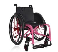 Sports Wheelchair - Folding All-Terrain Manual Wheelchair for Adults, Self-Propelled with Quick Release Rear Wheels, Lightweight and Durable Design