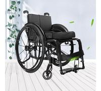 Sports Wheelchair - Folding All-Terrain Manual Wheelchair for Adults, Self-Propelled with Quick Release Rear Wheels