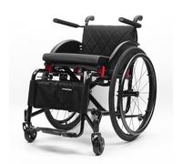 Sports Wheelchair,Folding Folding Manual Wheelchair with Double Brake,Lightweight Wheel Chair for Adults,Self-propelled Aluminum Alloy Portable Manual Wheel Chair (Seat Width 42cm/16.5in,Black)