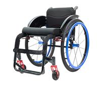 Sports Wheelchair, Lightweight Aluminum Alloy Wheelchair for Adults, Self-propelled Sports Leisure Racing Chair, Portable(16.5" Seat Width,Blue)