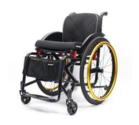 Sports Wheelchair - Lightweight Folding Transport Wheelchairs with Adjustable Footrest,Self-propelled Aluminum Alloy Portable Manual Wheel Chair with Handbrakes(Seat Width 42cm/16.5in,A)