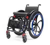 Sports Wheelchair,Transport Wheelchair Lightweight Foldable with Double Brake, Self-propelled Aluminum Alloy Portable Manual Wheel Chair with Anti-Tip Wheels(Seat Width 40cm/15.7in,C)