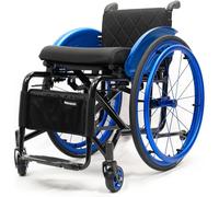 Sports Wheelchair - Ultra Lightweight Foldable Wheelchair for Adults, Solid Front Tyres & Inflatable Rear Tyres with Push-to-Lock, Aluminium Pedals