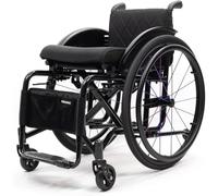 Sports Wheelchair - Ultra Lightweight Foldable Wheelchair for Adults, Solid Front Tyres & Inflatable Rear Tyres with Push-to-Lock, Aluminium Pedals