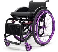 Sports Wheelchair - Ultra Lightweight Foldable Wheelchair for Adults, Solid Front Tyres & Inflatable Rear Tyres with Push-to-Lock, Aluminium Pedals