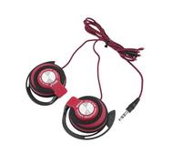 Sports Wired On-Ear Headphones with Deep, Comfortable Earhook Design for Running and Gym Workouts 3.5mm Plug Clip On Ear Earphones Heavy For Active Lifestyles (Red, One Size)