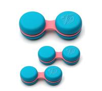 SPORTS WORLD VISION 3PC Blue Macaroon Contact Lens Case | Compact, Portable & Leakproof Contact Lens Holder | Durable, Travel-Friendly Contact Lens Solution Box with Same Color Set