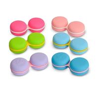 SPORTS WORLD VISION 3PC Purple Macaroon Contact Lens Case | Compact, Portable & Leakproof Contact Lens Holder | Durable, Travel-Friendly Contact Lens Solution Box with Same Color Set