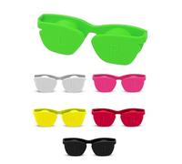 SPORTS WORLD VISION 6PC Sunglasses Design Contact Lens Case | Flip Top Flat Optishade Colored Contact Lens Holder | Cute Travel-Friendly Contact Lens Solution Case Box with Multiple Colors