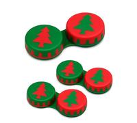 SPORTS WORLD VISION Seasonal Fun Contact Lens Cases Cute Screw Top Travel Storage Contact Lens Box L/R Eyes Holder Container, Outdoor Mini Contact Lens Storage case, 3 Cases in Same Style (Christmas)