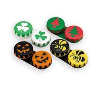 SPORTS WORLD VISION Seasonal Fun Contact Lens Cases Cute Screw Top Travel Storage Contact Lens Box L/R Eyes Holder Container, Outdoor Mini Contact Lens Storage case, 3 Cases in Same Style (Smiley)
