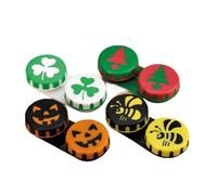 SPORTS WORLD VISION Seasonal Fun Contact Lens Cases Cute Screw Top Travel Storage Contact Lens Box L/R Eyes Holder Container, Outdoor Mini Contact Lens Storage case, 3 Cases in Same Style (Bee)